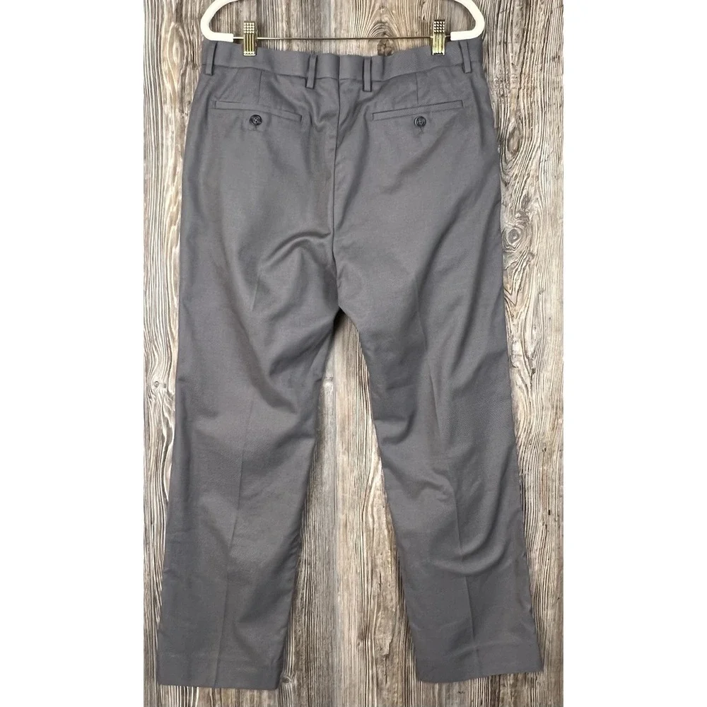 Banana Republic Non‎ Iron Tailored Slim Fit Grey Dress Pants Sz 33x30 FITS 34x29